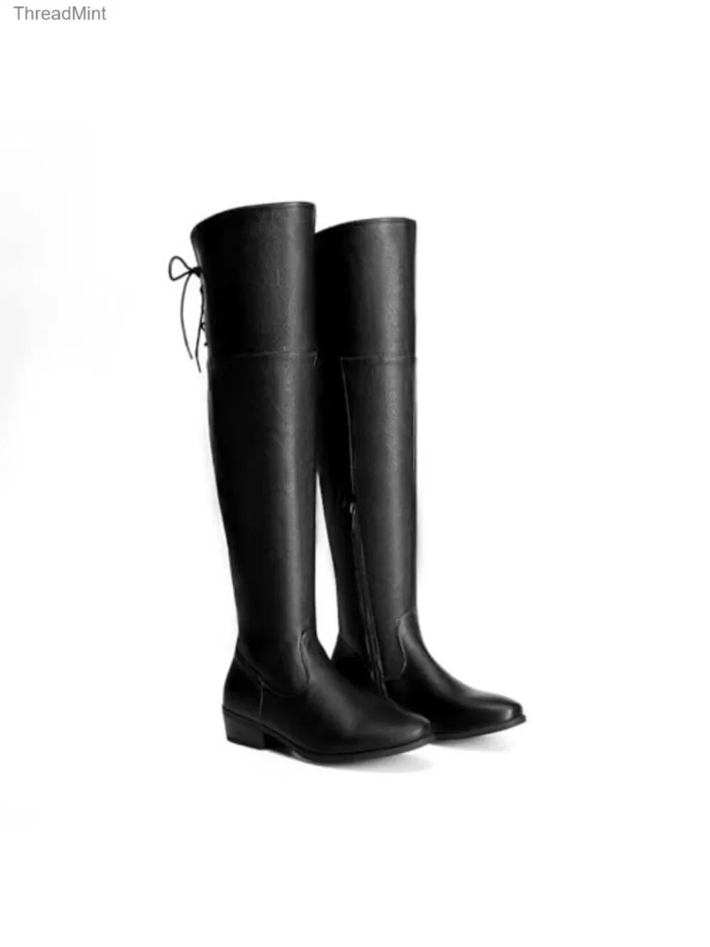 Over the Knee Suede Leather Riding Boots with Faux Fur Trim